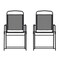 Emma and Oliver Munroe Set of 2 Textilene Folding Sling Style Patio Chairs with Armrests